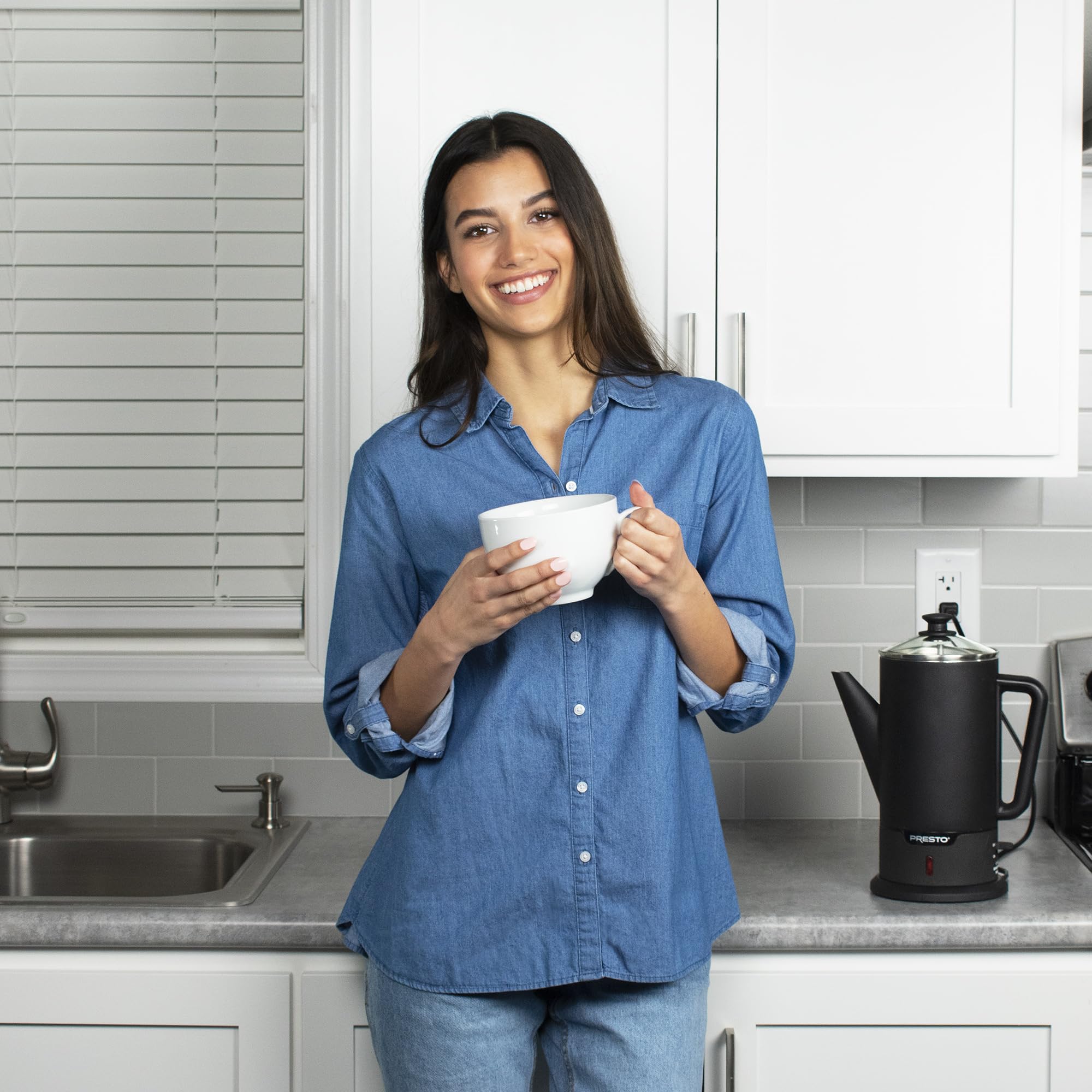 Presto 02815 12-cup-capacity supports solo to group servings.