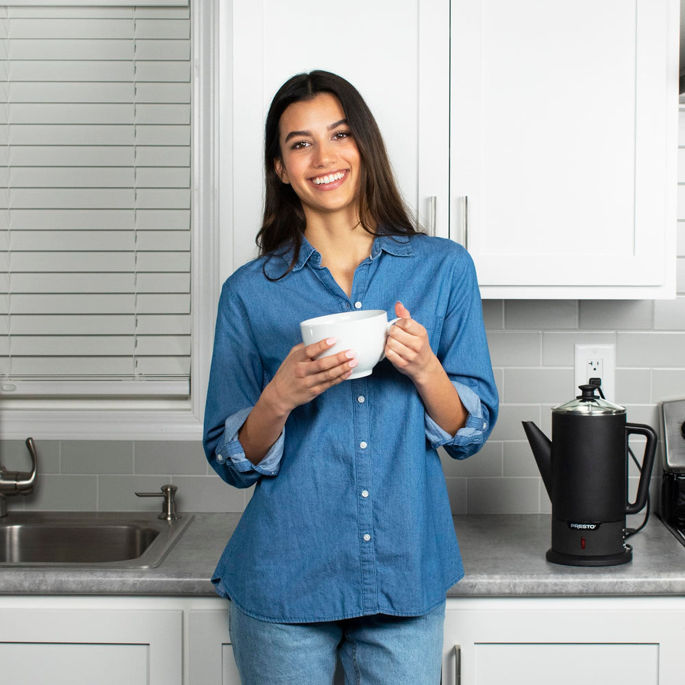 Presto 02815 12-cup-capacity supports solo to group servings.
