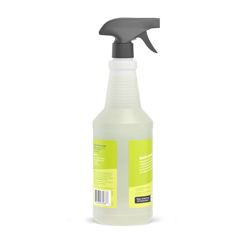 Presto All Purpose Cleaner lemon scent on countertops and tile surfaces.