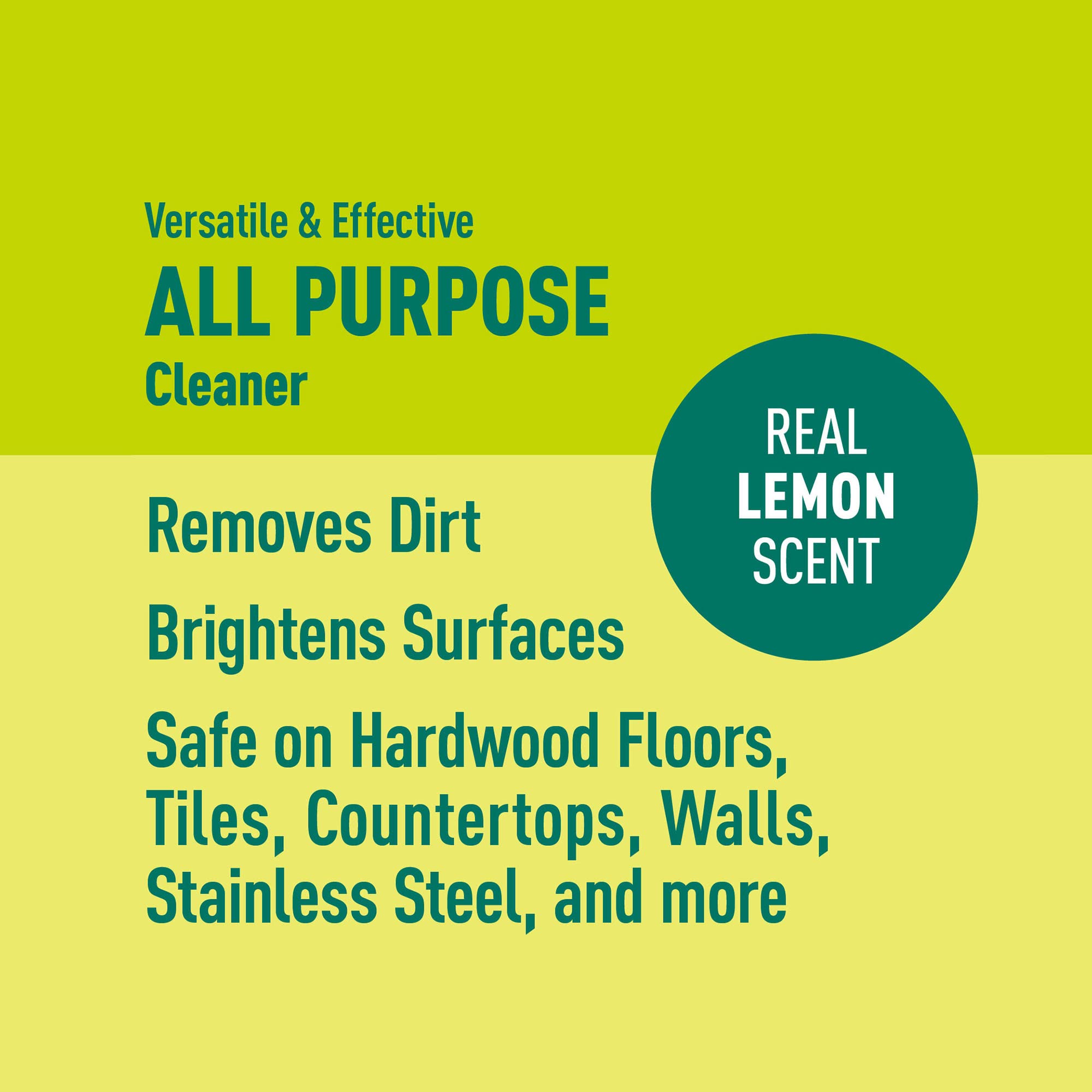 Presto All Purpose Cleaner lemon scent close-up indicates streak-free finish potential.