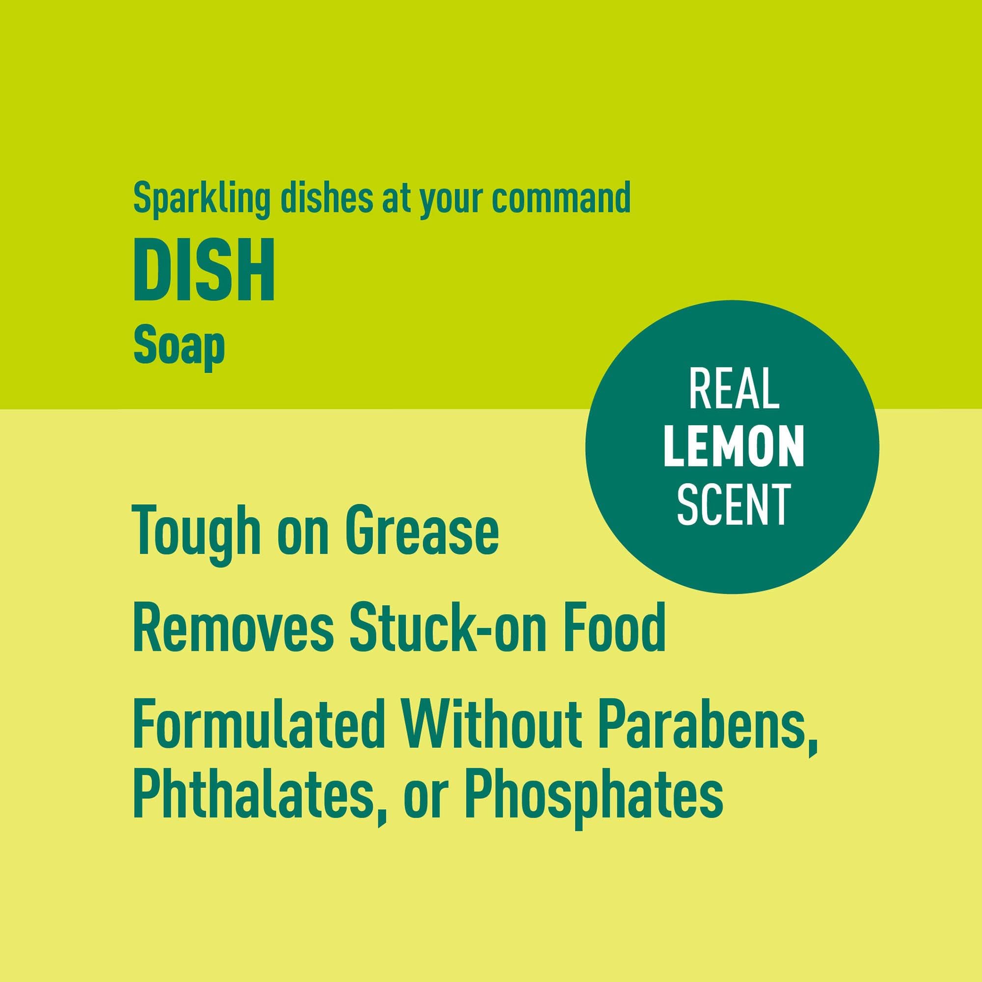Presto! lemon kitchen scene suggests fresh scent during everyday dish care.