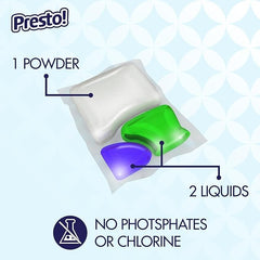Presto! pac placed in main dispenser for convenient use