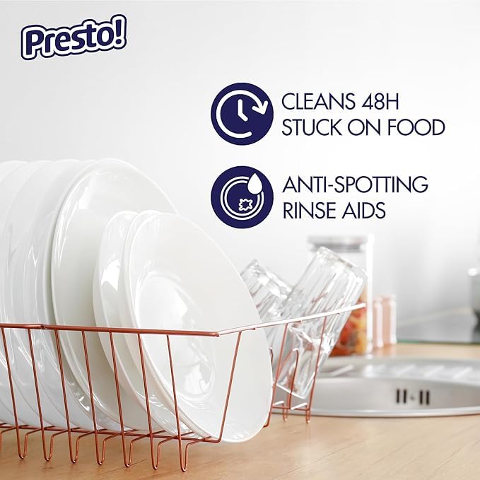 One pac per load for easy dishwasher dosing with Presto!