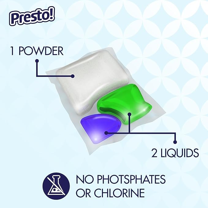 Closeup of Presto! pacs showing cleaning power and ease of use