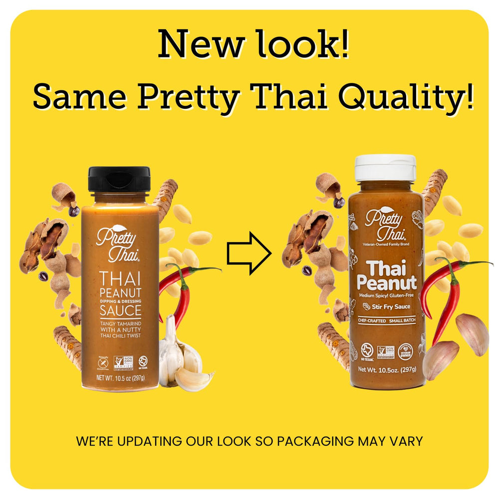 Pretty Thai Peanut Sauce dressed on salad or coleslaw for tangy notes