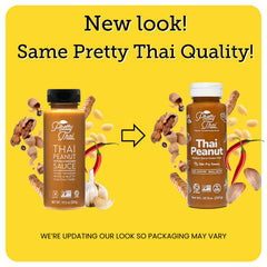 Pretty Thai Peanut Sauce dressed on salad or coleslaw for tangy notes