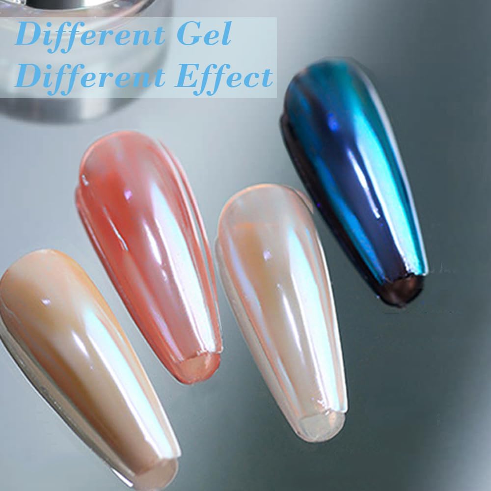 Mermaid aurora finish with PrettyDiva Moonlight Chrome Nail Powder.
