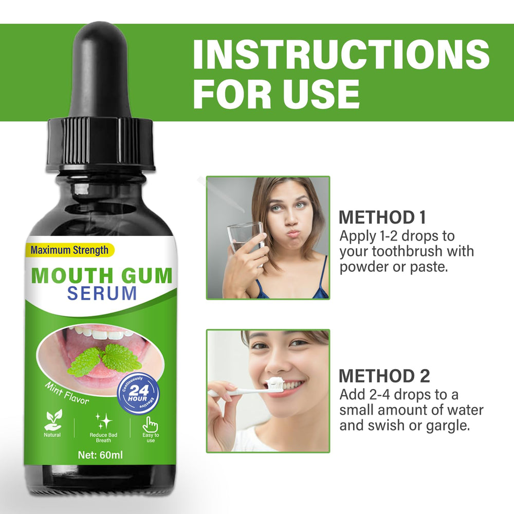 Lifestyle shot showing a confident smile after using Gum Restore Drops.