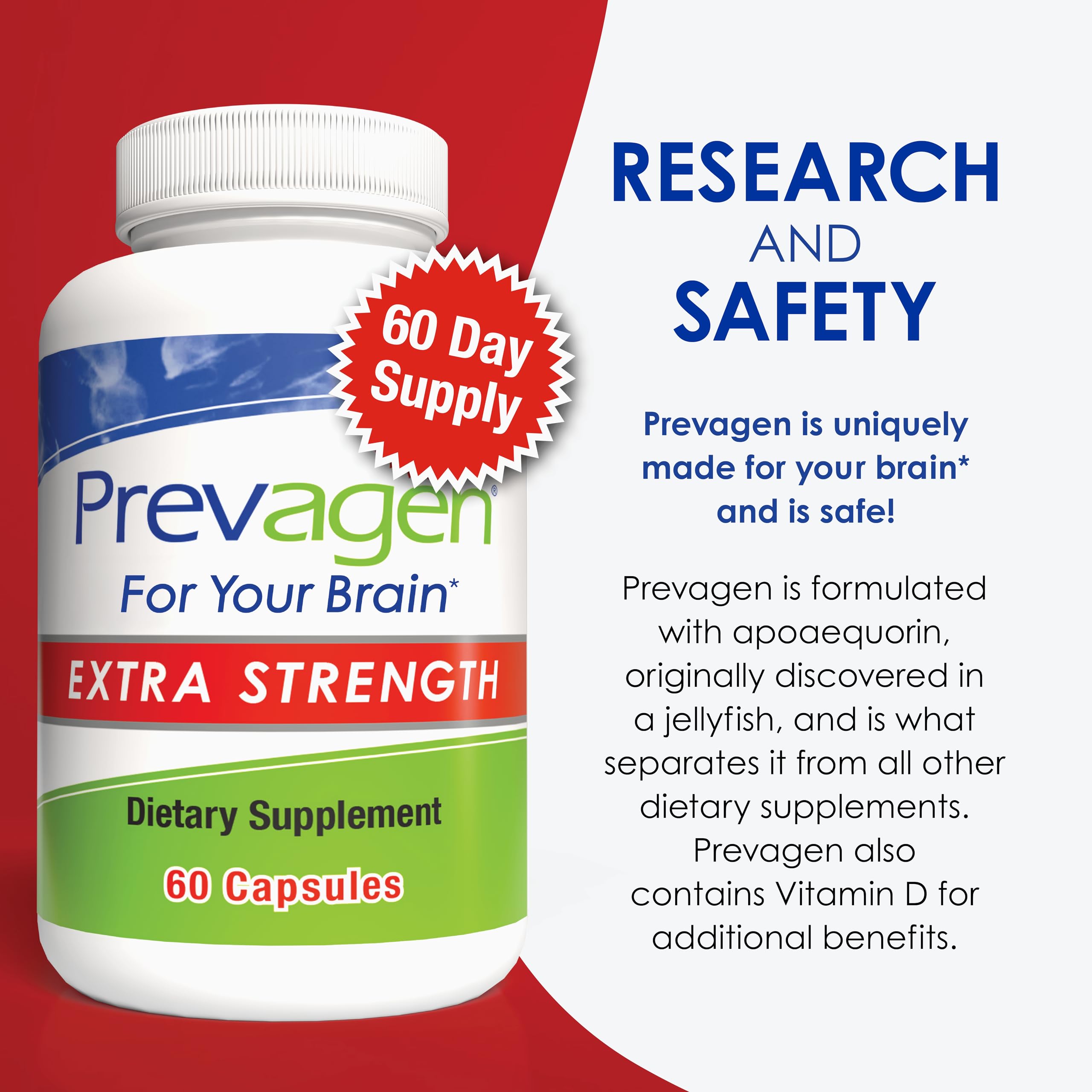 Prevagen easy to swallow capsule designed for daily convenience.
