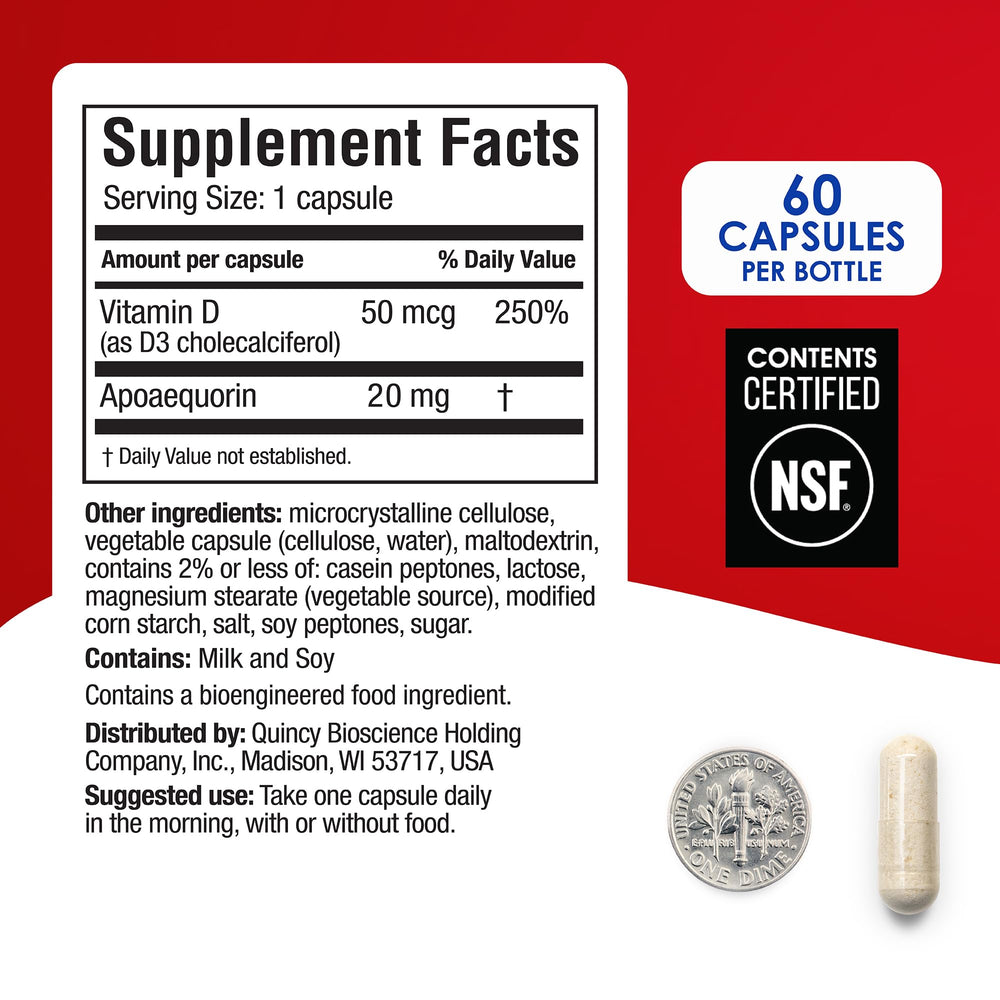 Prevagen Extra Strength braille day labels on packaging aiding accessibility.