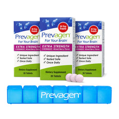 Prevagen Extra Strength Mixed Berry chewables bottle front for a convenient daily routine
