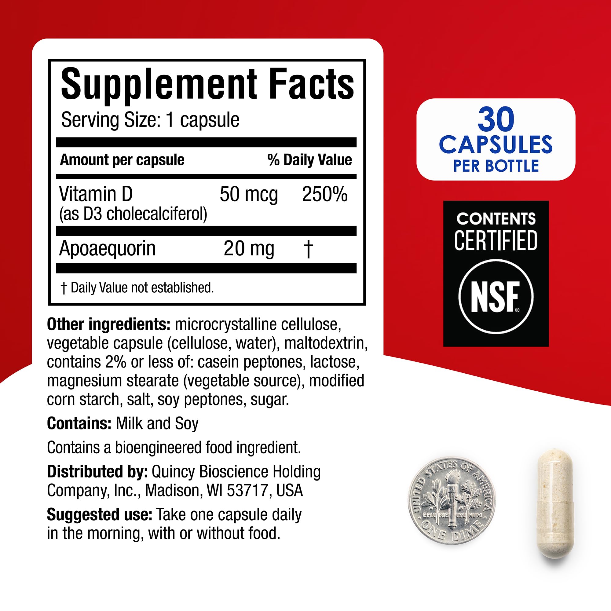 Prevagen Extra Strength pills close-up showing capsule design for easy daily use.