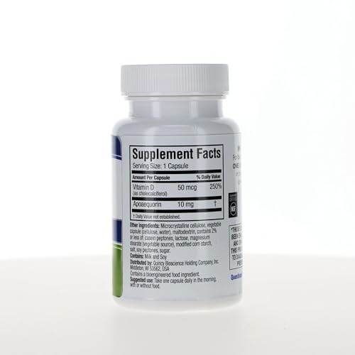 Prevagen Regular Strength bottle label detail highlighting apoaequorin and vitamin D3.