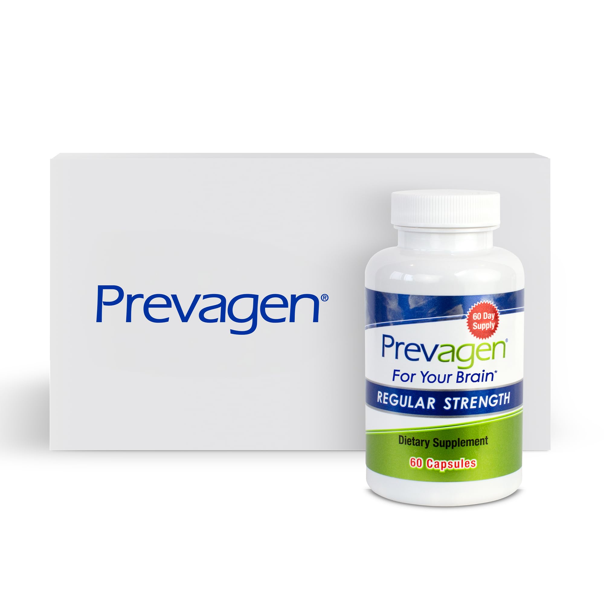 Prevagen Regular Strength bottle with an easy-to-swallow capsule for daily use