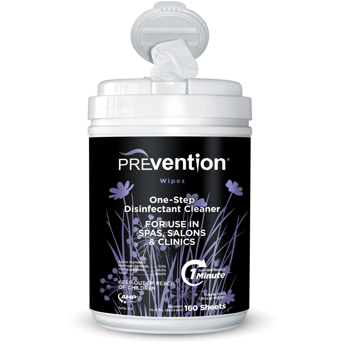 Prevention All Purpose Disinfectant Wipes canister ready for fast sanitizing