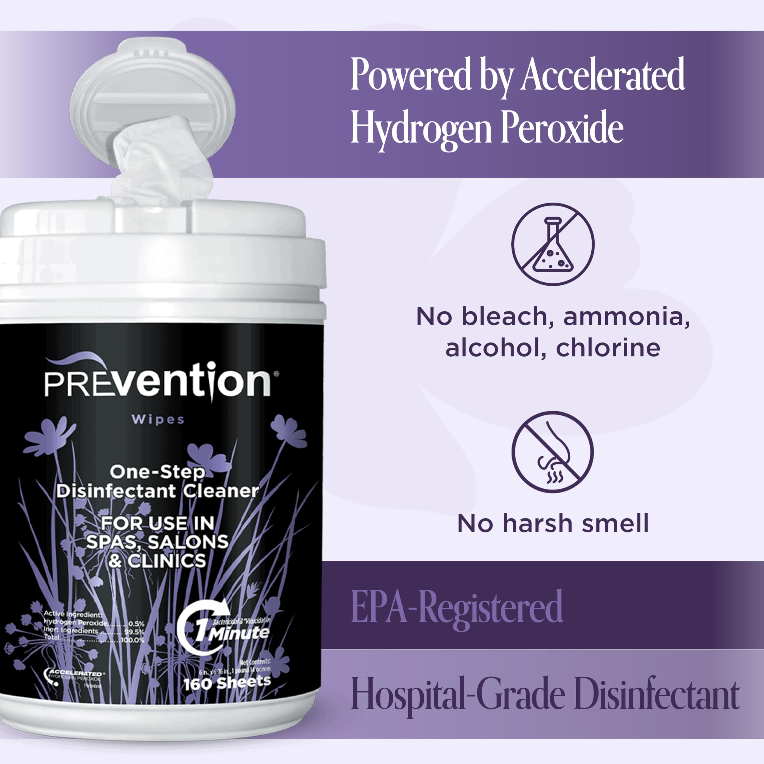 Spa treatment room scene with Prevention wipes for rapid sanitizing