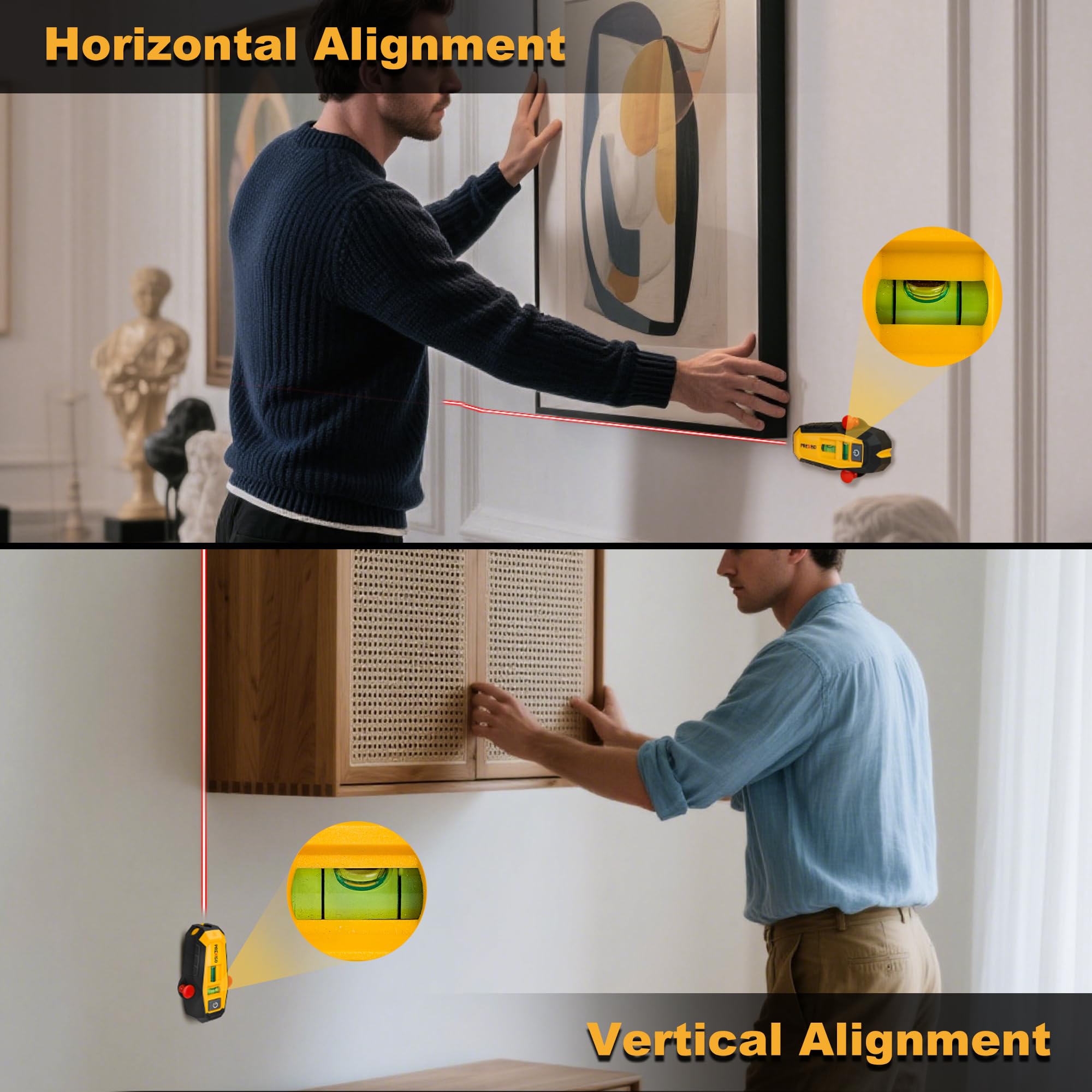 Prexiso wood stud detection with nails for framing accuracy