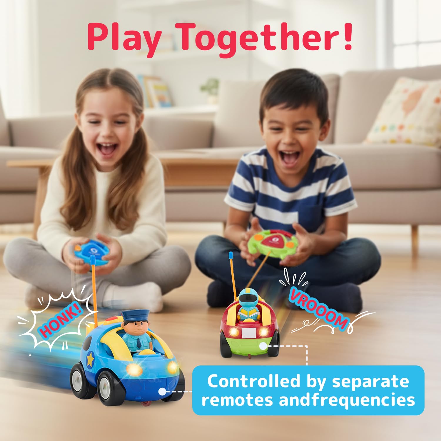 Prextex dual-car racing action for sibling-friendly play