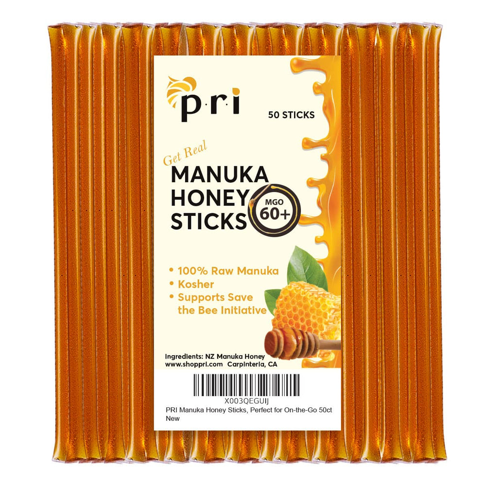 PRI Manuka Honey Sticks in a travel-friendly pack for quick energy on the go