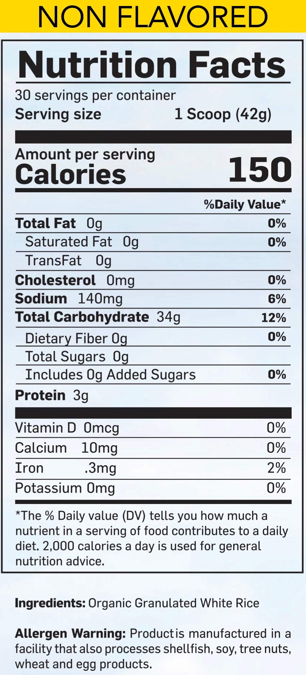 Close-up of Pride Foods Rice 'N Grinds ingredients highlighting gluten-free rice base.