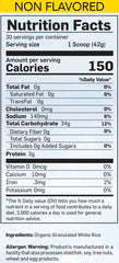 Close-up of Pride Foods Rice 'N Grinds ingredients highlighting gluten-free rice base.