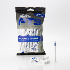 PrideSports PTS wood tees 3-1/4 inch natural ready for long drives on the course.