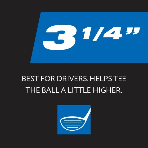 Color-coded lengths simplify choosing the right tee for each club.