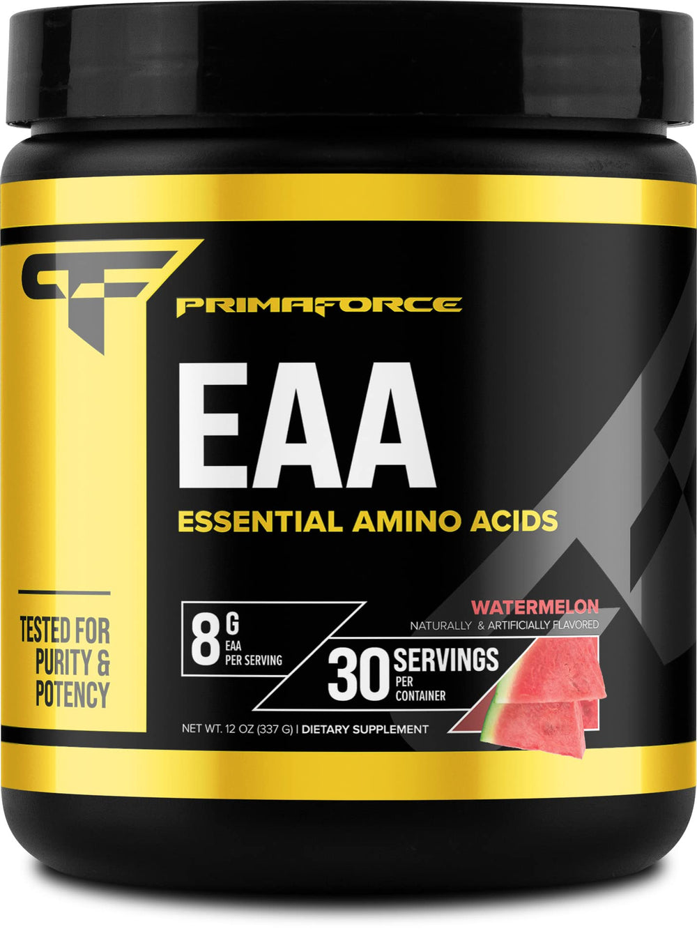 Primaforce EAA Powder Watermelon bottle for pre or intra workout hydration