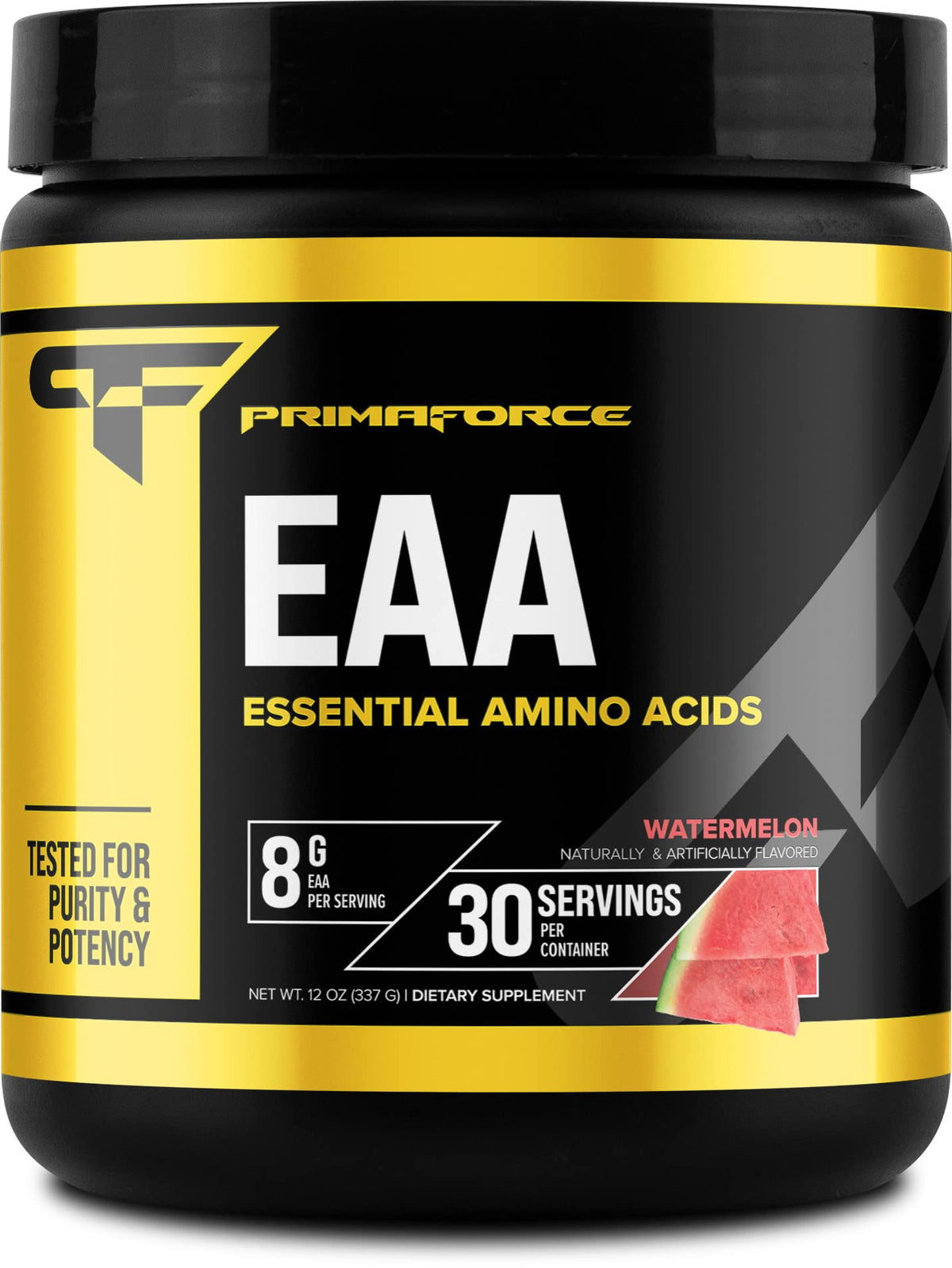 Primaforce EAA Powder Watermelon bottle for pre or intra workout hydration