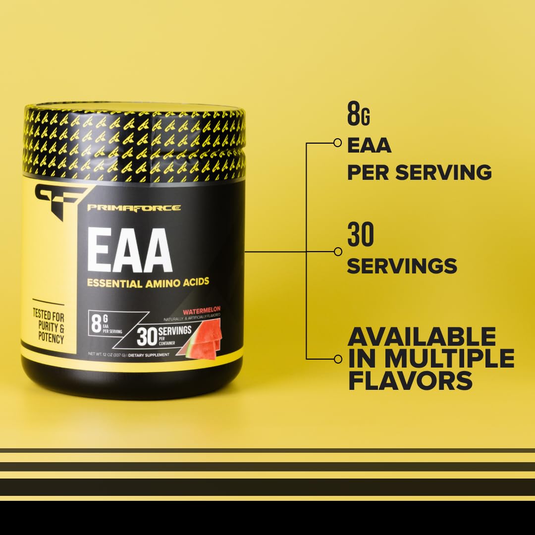 Compact Primaforce EAA Powder Watermelon packaging for gym bag