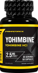 Primaforce Yohimbine HCl 2.5mg bottle front with clear dosage labeling