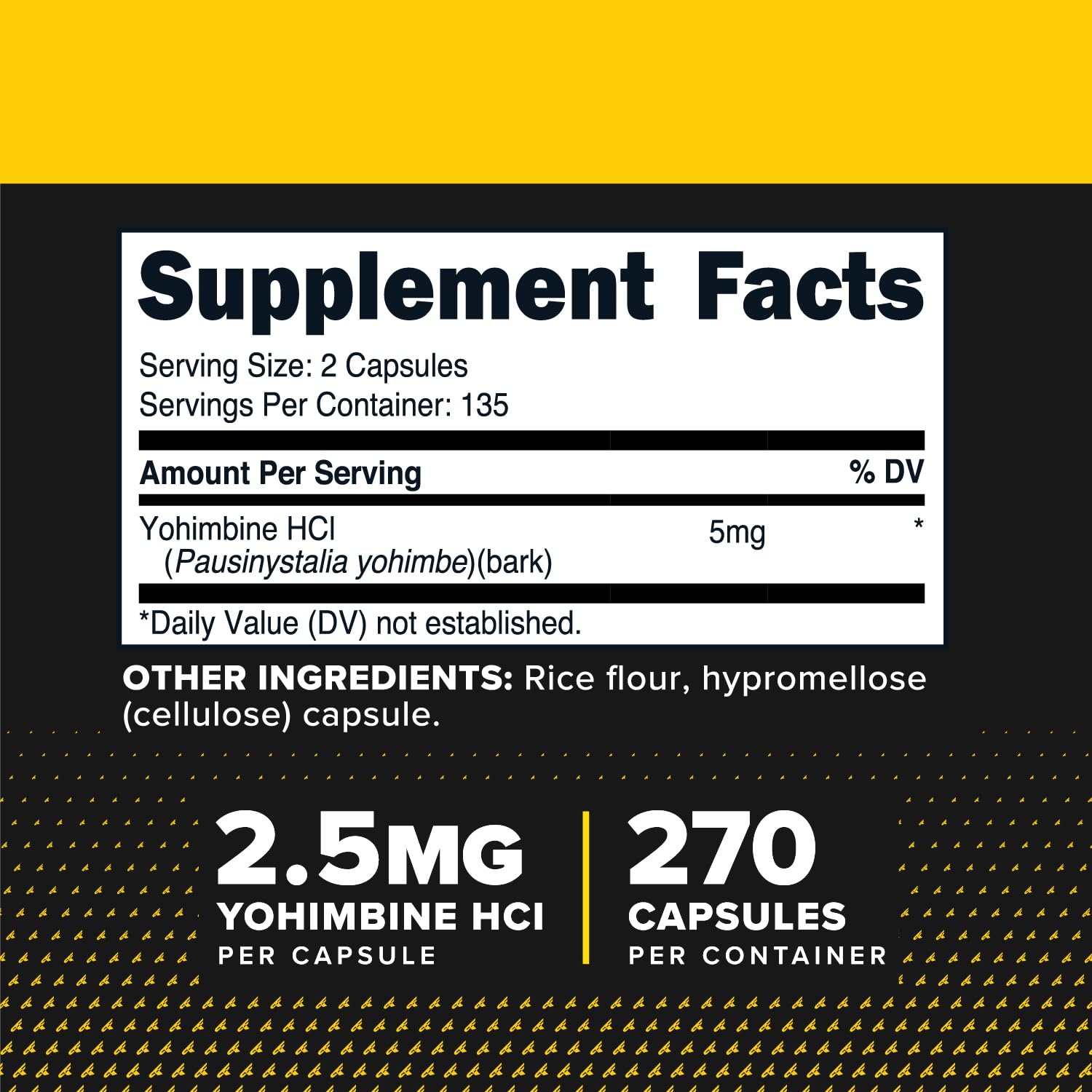 Closeup of Primaforce Yohimbine HCl bottle showing precise dosage