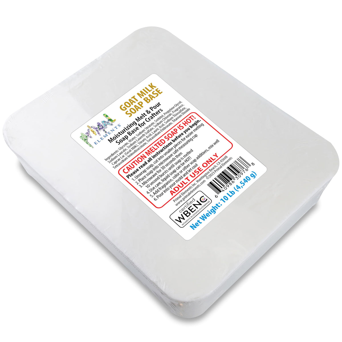 Primal Elements Goat Milk Soap Base cut into chunks for quick melt-and-pour crafting.