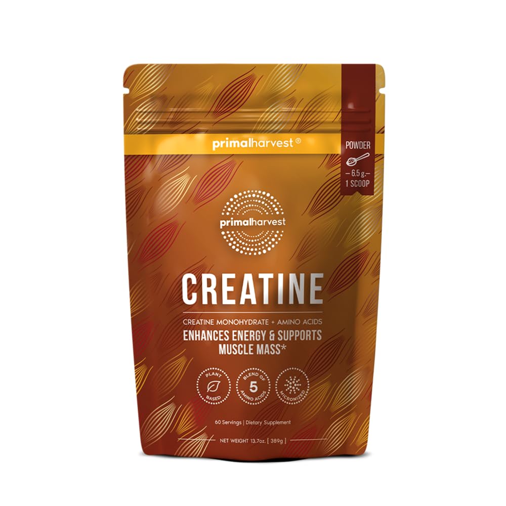 Primal Harvest creatine powder bottle front for daily strength support