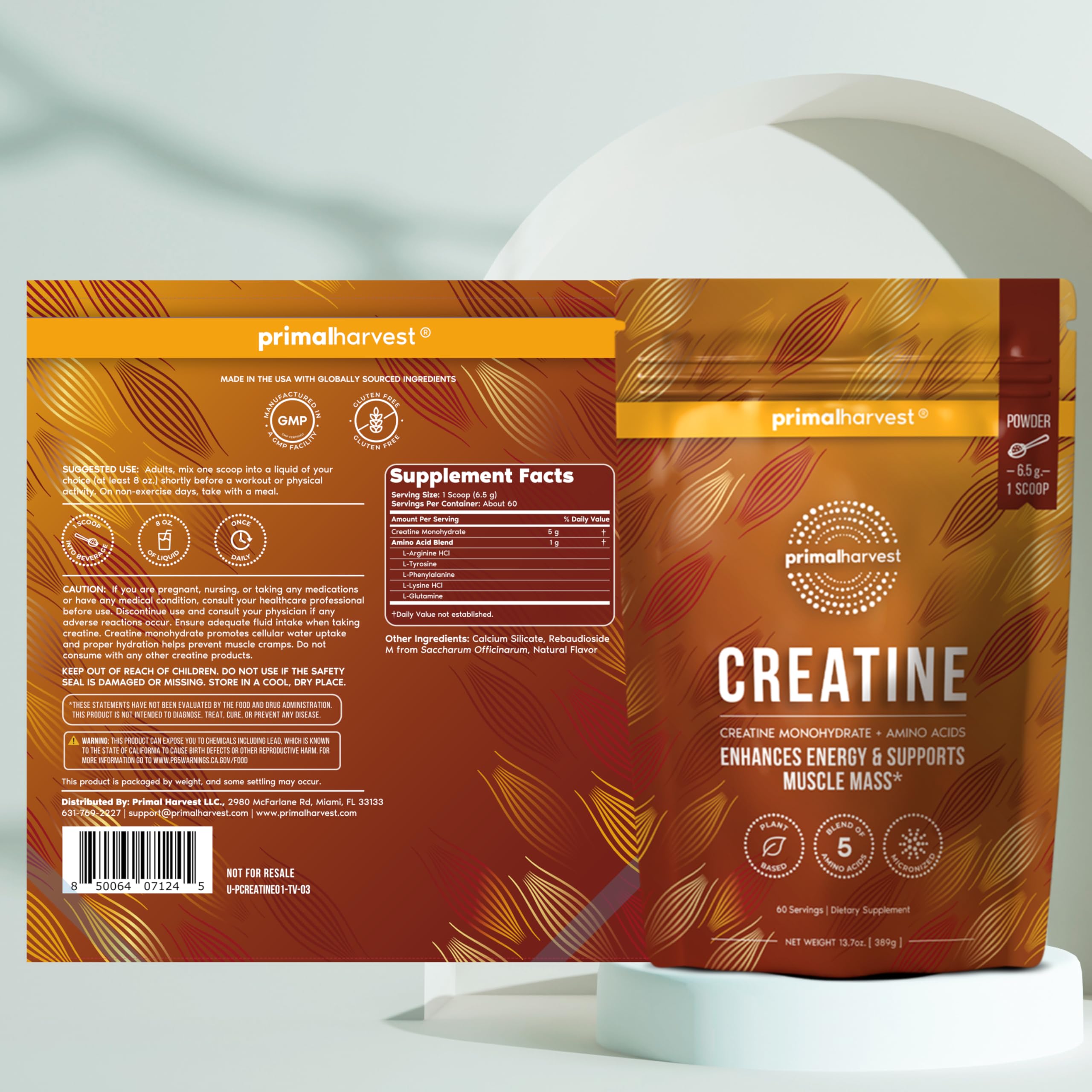 Primal Harvest creatine powder in a smoothie for versatility