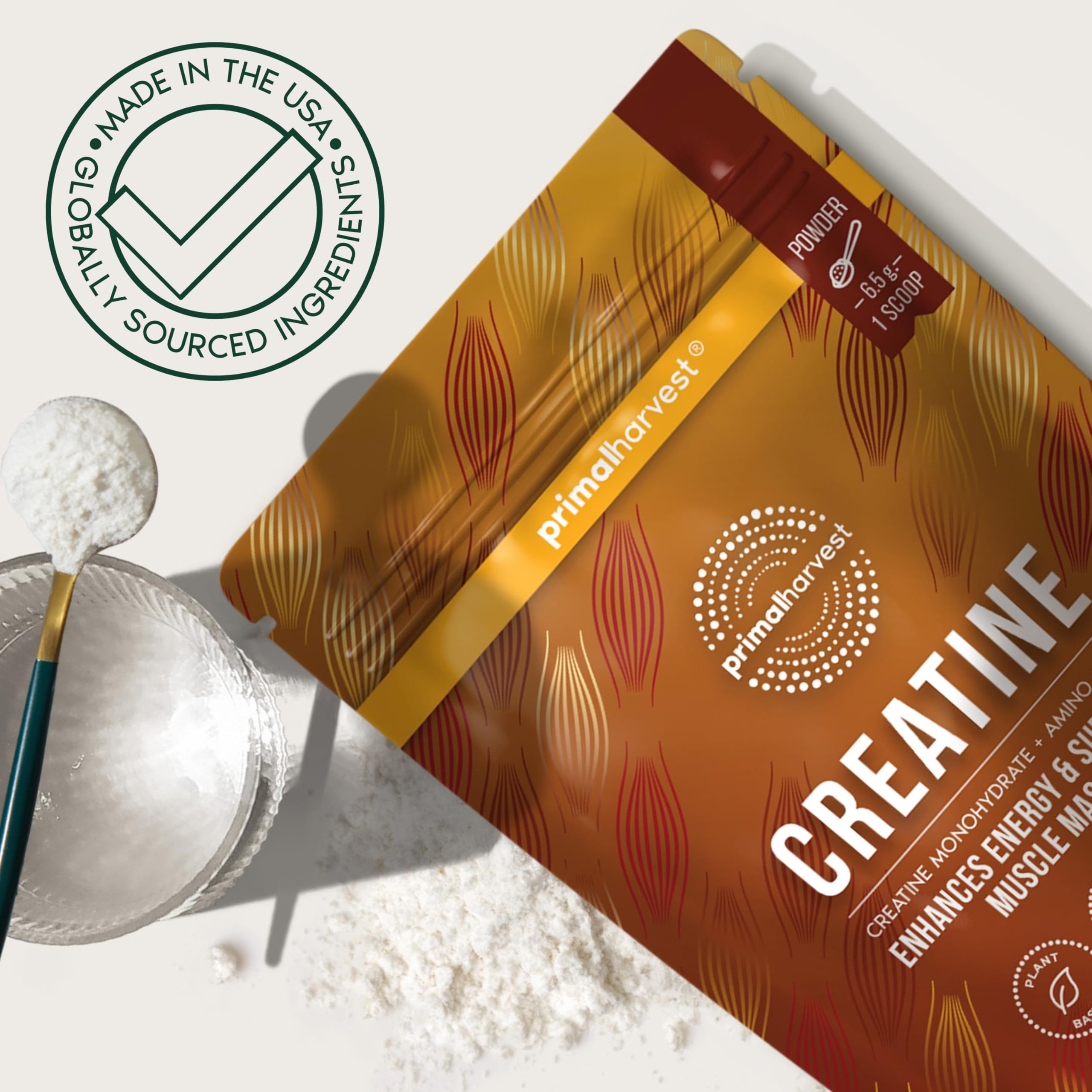 Primal Harvest creatine powder promo packaging for athletes