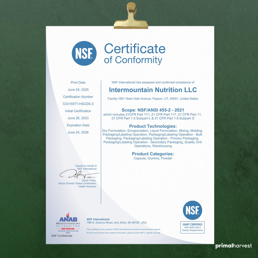 GMP-certified manufacturing and third-party testing support quality.