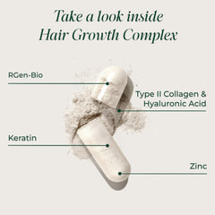 Primal Harvest label highlighting Type II collagen and bamboo extract for hair wellness