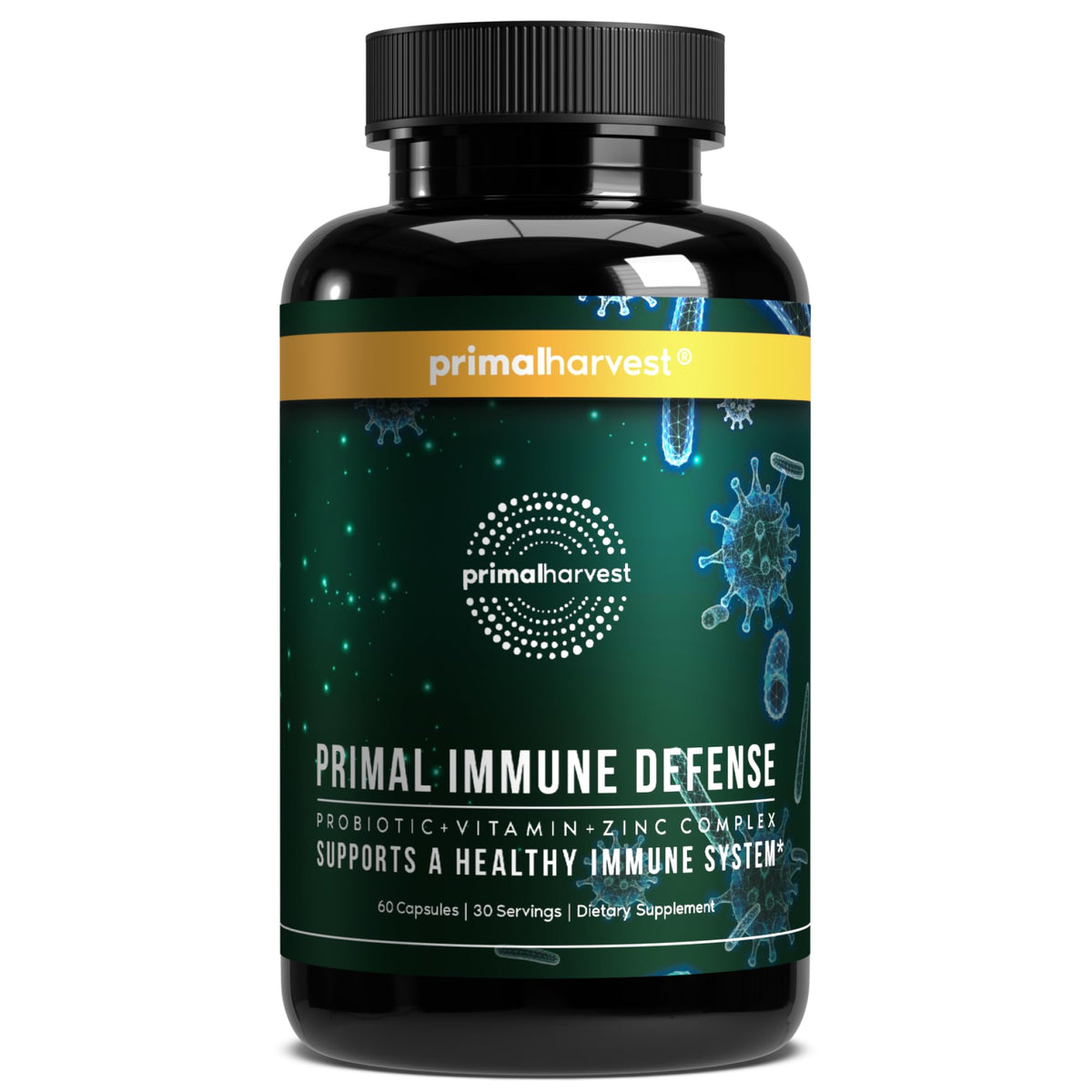 Primal Harvest Immune Defense bottle for daily immune support.