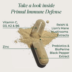 Product label showing key ingredients and dosage.