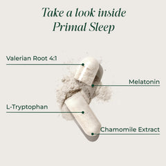 Valerian and lavender label highlights natural ingredients for a soothing night.