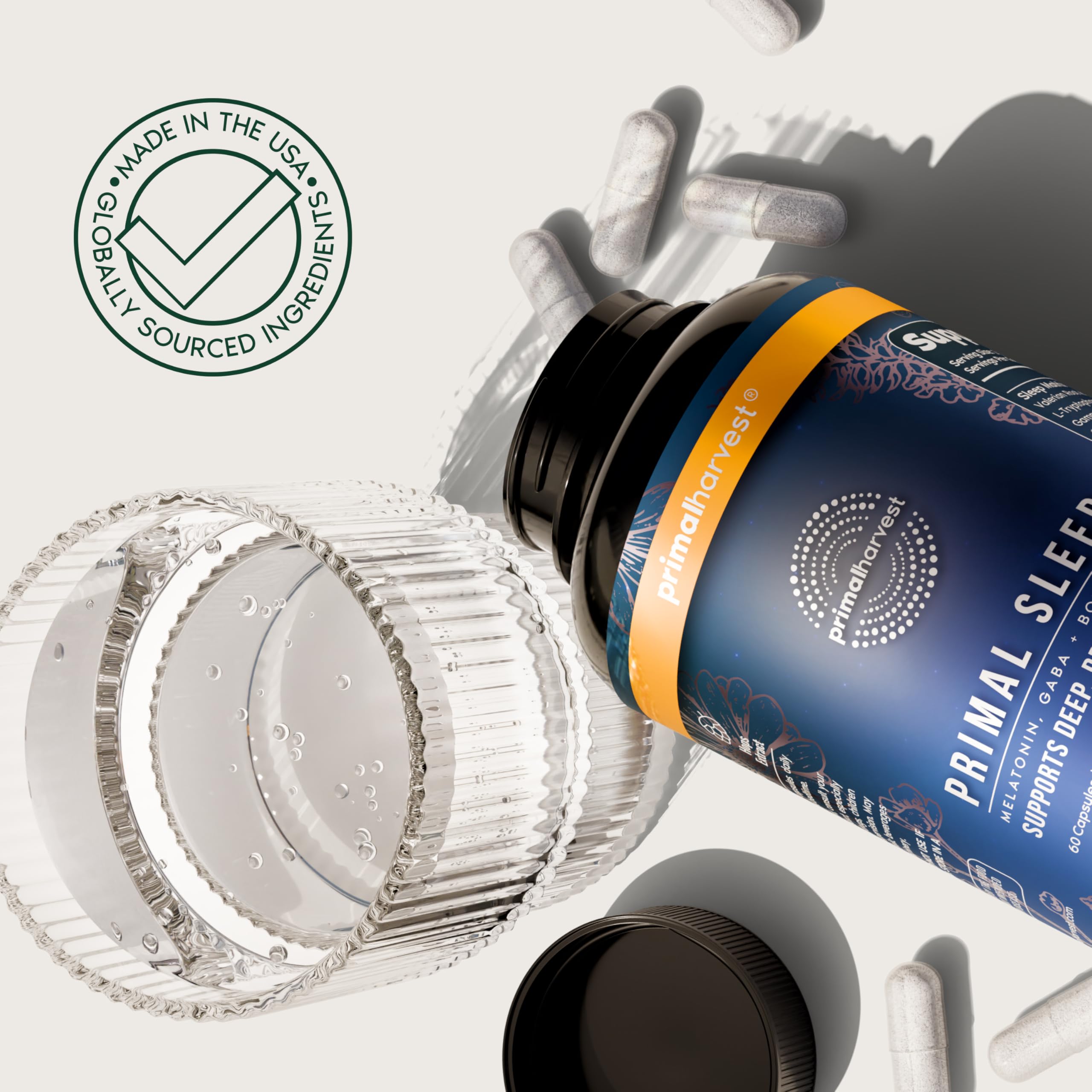 Nightstand scene with Primal Sleep for a tranquil sleep setup.