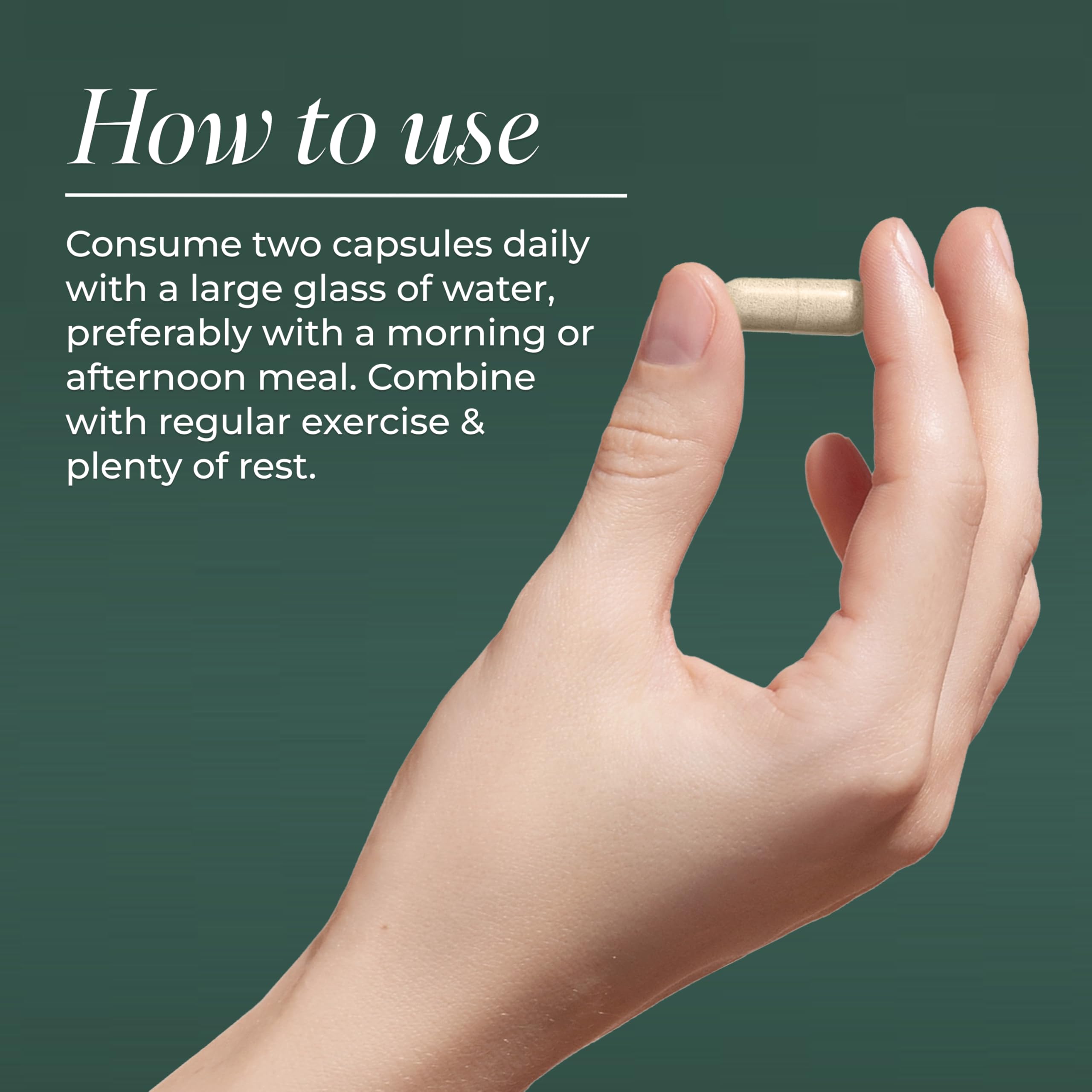 Spoon dispensing Primal Harvest Restore capsules for convenient daily use.