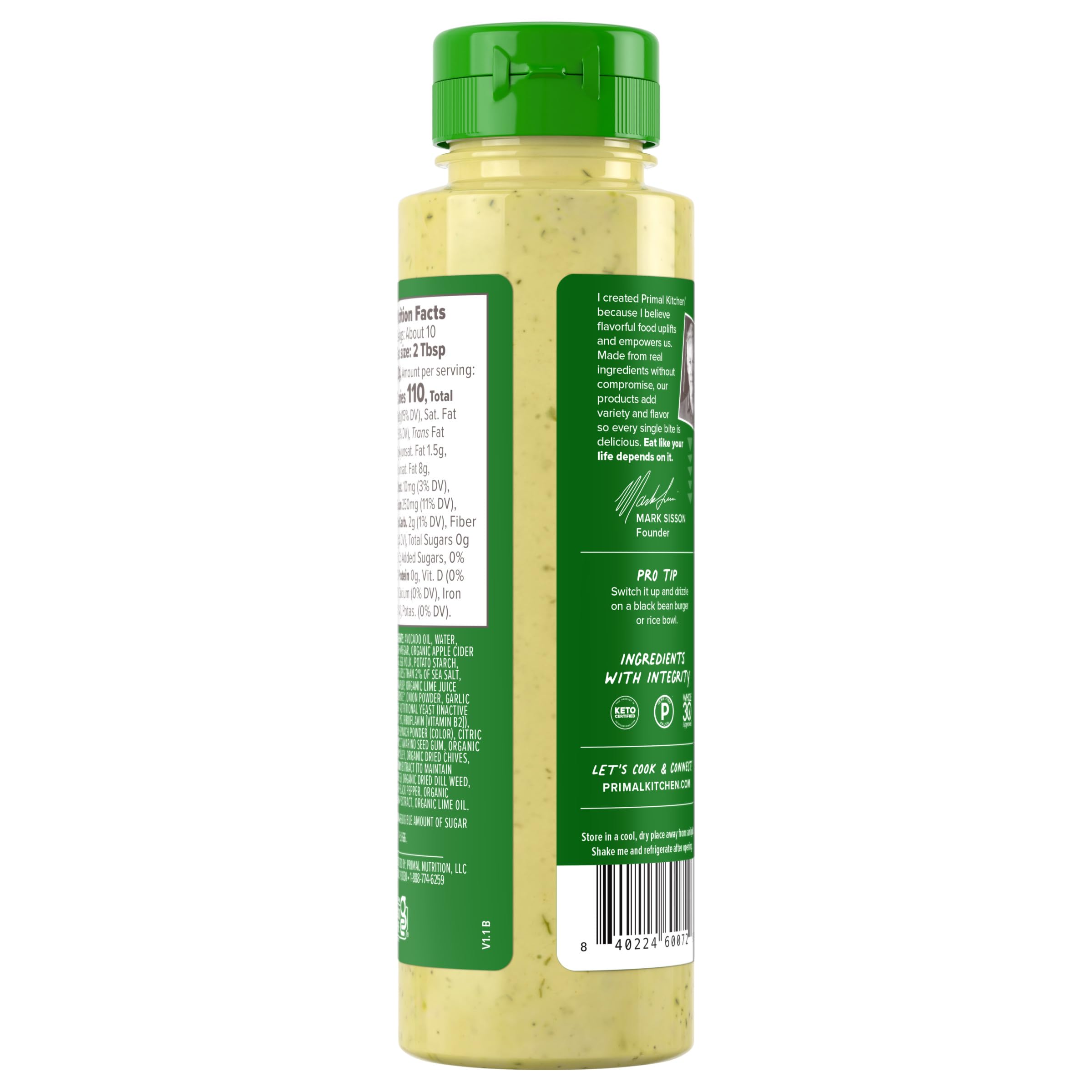 Primal Kitchen Avocado Lime Dipping Sauce with fries for easy dipping.