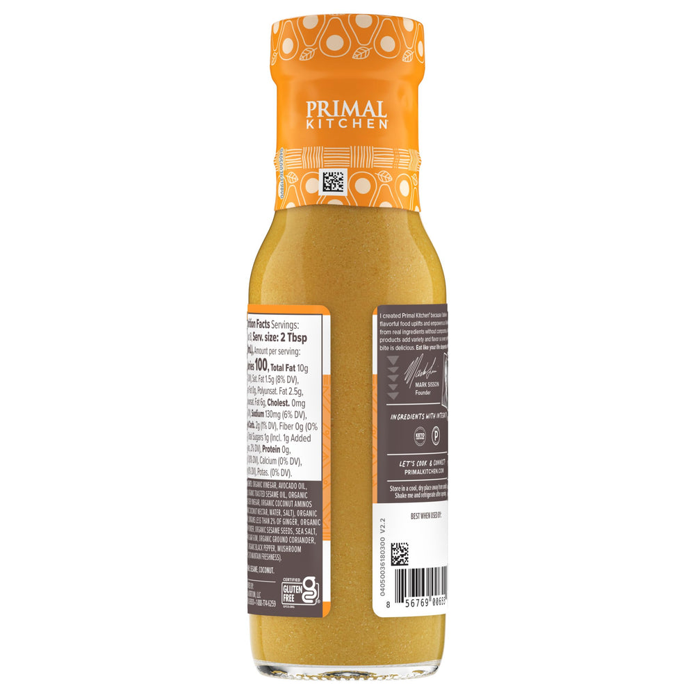 Primal Kitchen Avocado oil-based dressing highlights clean ingredients.