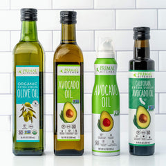 Certifications badge on Primal Kitchen Avocado Oil signaling quality.