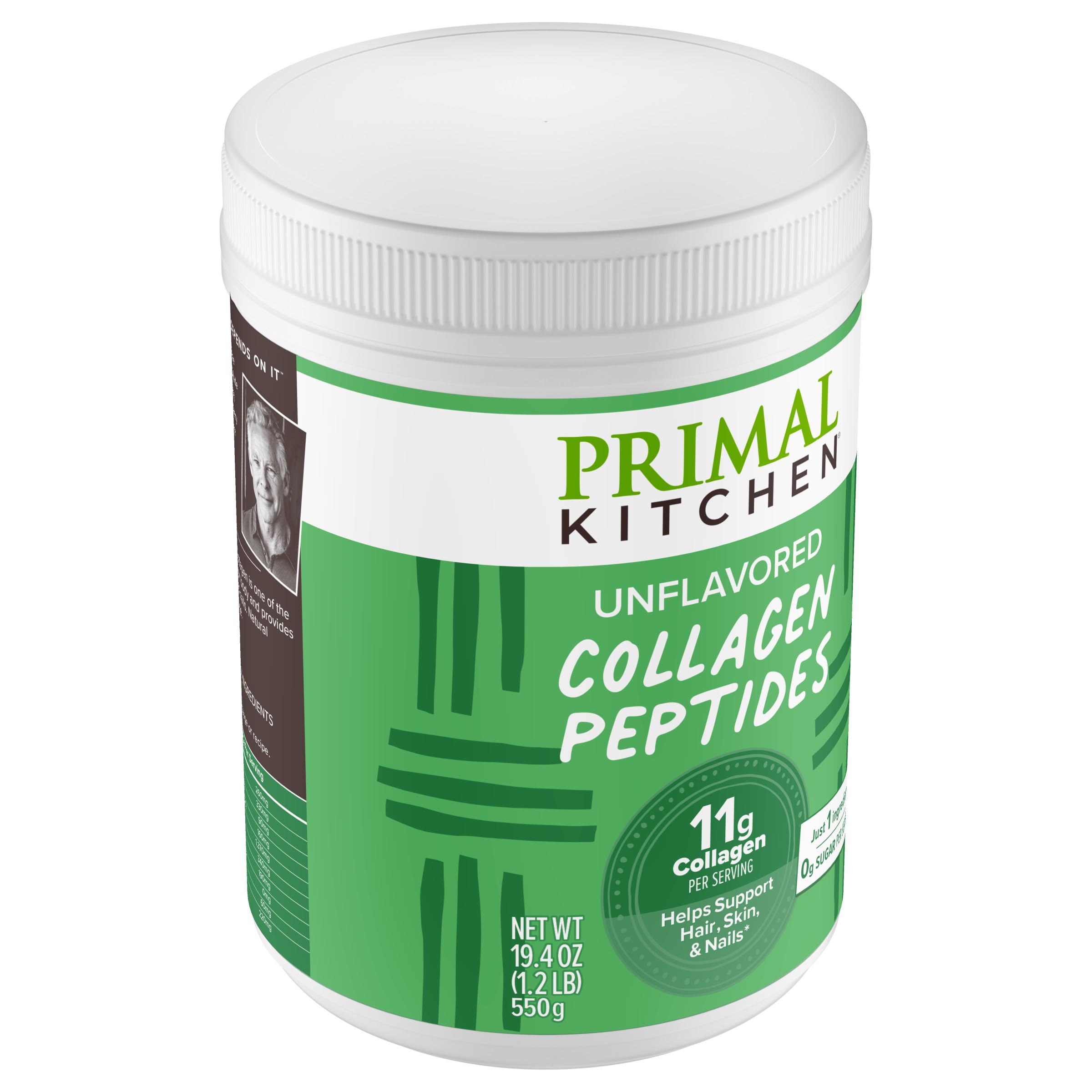 Primal Kitchen gluten-free and keto-certified collagen powder in a 1.2 lb jar.