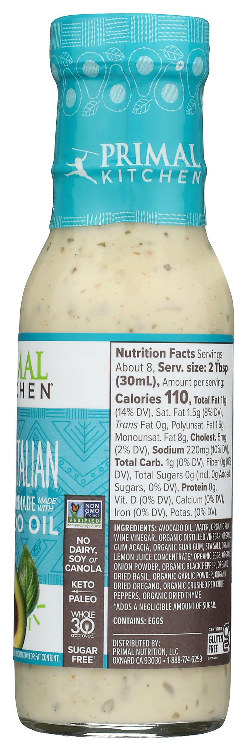 Primal Kitchen Dreamy Italian dressing on veggies brightens every bite.