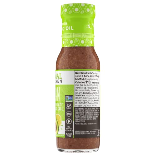 Primal Kitchen Italian Vinaigrette dipping sauce pairs with raw vegetables.