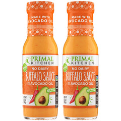 Primal Kitchen No Dairy Buffalo Sauce 2-pack bottle, versatile flavor base.